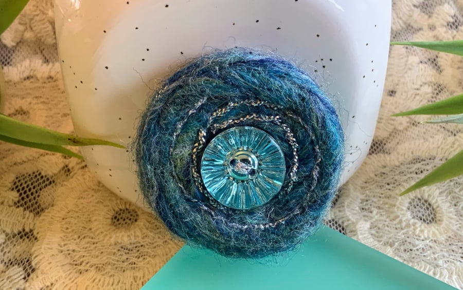 Merino Wool Spiral Brooch