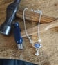 Sterling silver flower necklace with kyanite, dainty gemstone necklace - Image 6