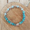 Elasticated Bracelet - Elephant Detail Agate & Semi Precious Stone Mixed Beads