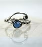 Sterling Silver Twist Ring with Blue Jade Bead - Unique Viking Jewellery - Image 4