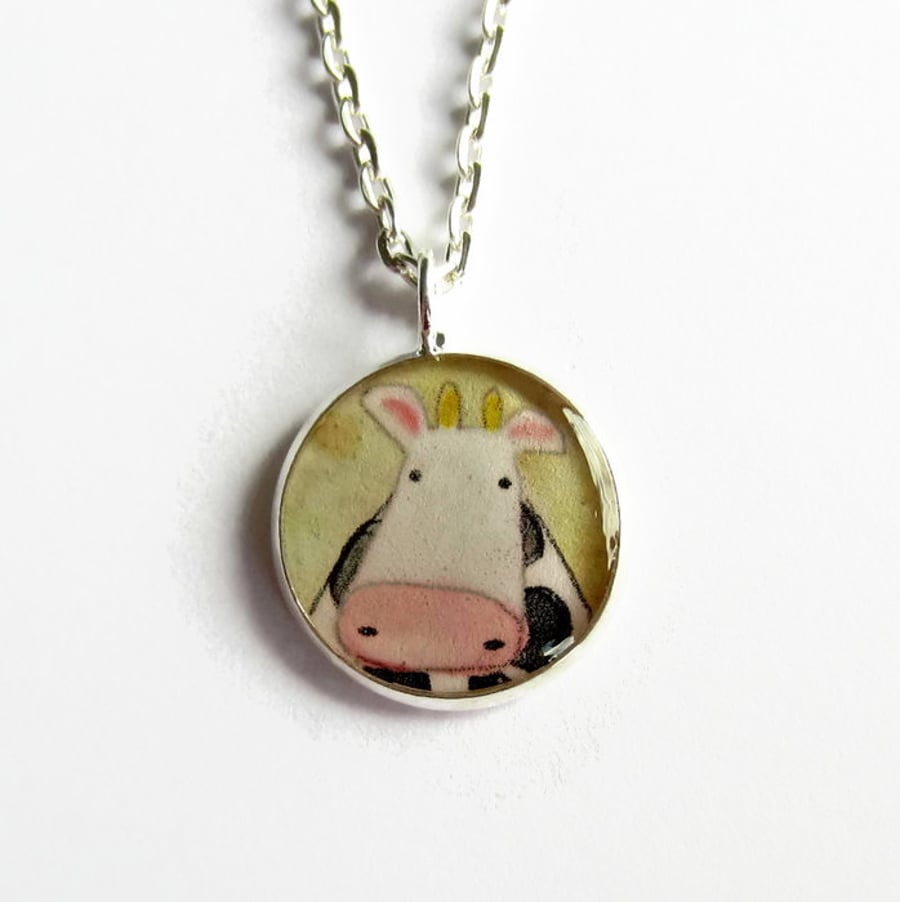 Cute Cow Necklace - 18mm