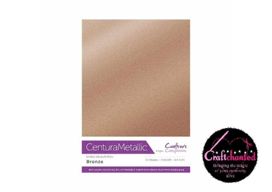 Crafter's Companion - Centura Pearl Metallic - Bronze - A4 310gsm 10 Sheets