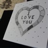 Love heart open card