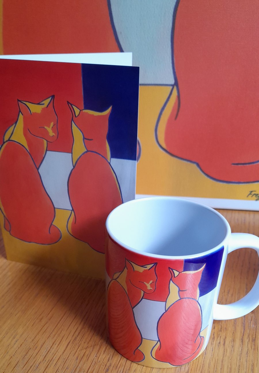  Ceramic Mug with original artwork plus matching card.   