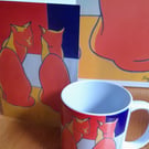  Ceramic Mug with original artwork plus matching card.   