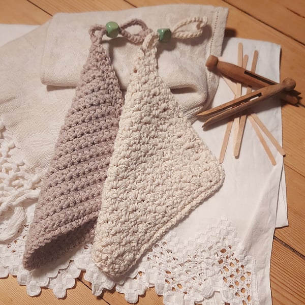 His and Her reusable Washcloth, Face Cloth, 100% recycled cotton