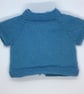Baby Cardigan Blue Hand Knit - Image 2