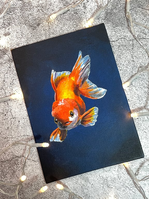 Perfectly Imperfect Goldfish Acrylic Study
