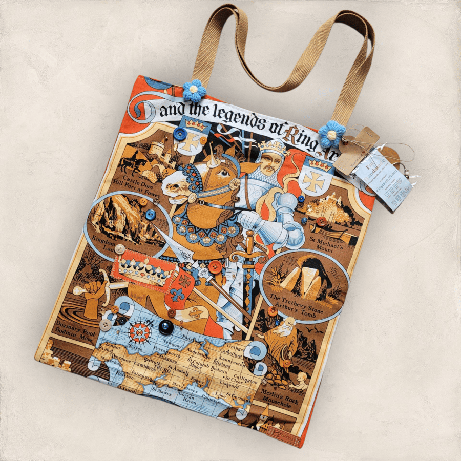 King Arthur Tea Towel Cotton Book Bag 