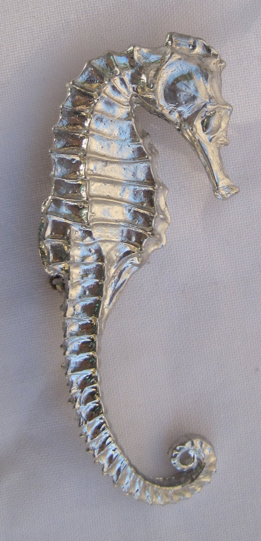 Seahorse pewter brooch