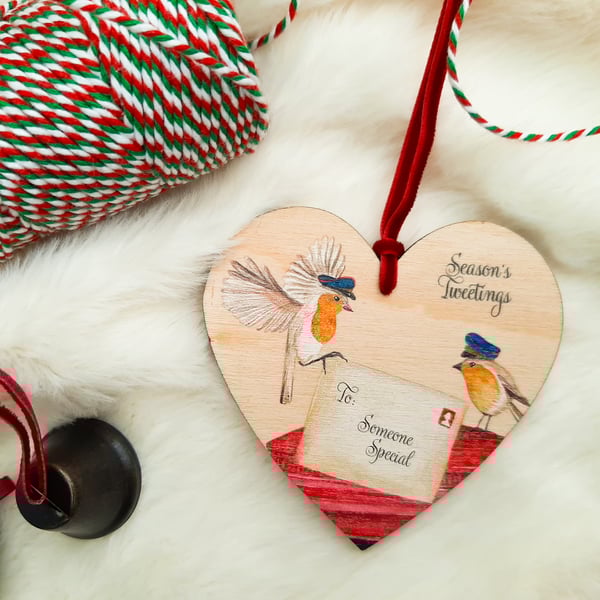 Season's Tweetings Hanging Heart