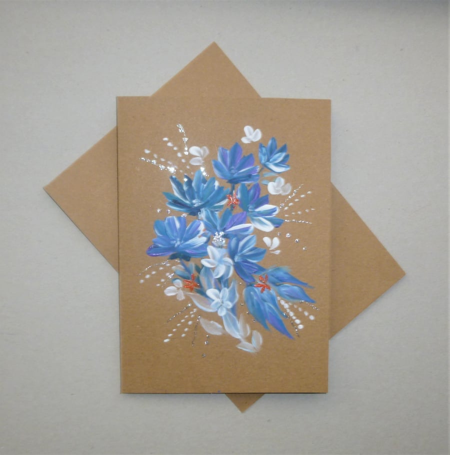 hand painted original art blank greetings card ( ref F 566.K5 )