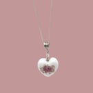 Murano glass hand painted heart pendant necklace