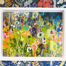 'Evening Stroll' Devon Hedgerow - Original Abstract Painting by Jackie Reynolds