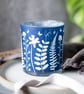 Spring Hedgerow Blue Cyanotype tea light holder, gift for Mum  - Image 1
