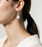 Sterling Silver Rose Quartz & White Agate Gemstone Drop Earrings - Image 4