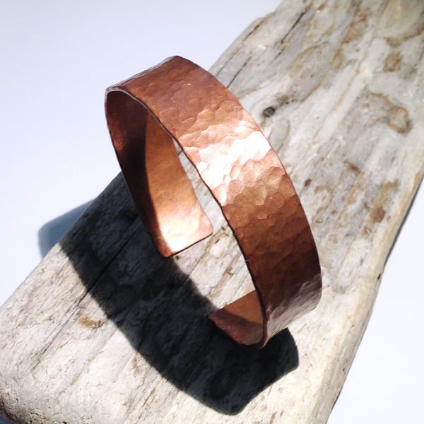 Hammered Open Copper Cuff Bangle Small (BRCUOPOV8) - UK Free Post
