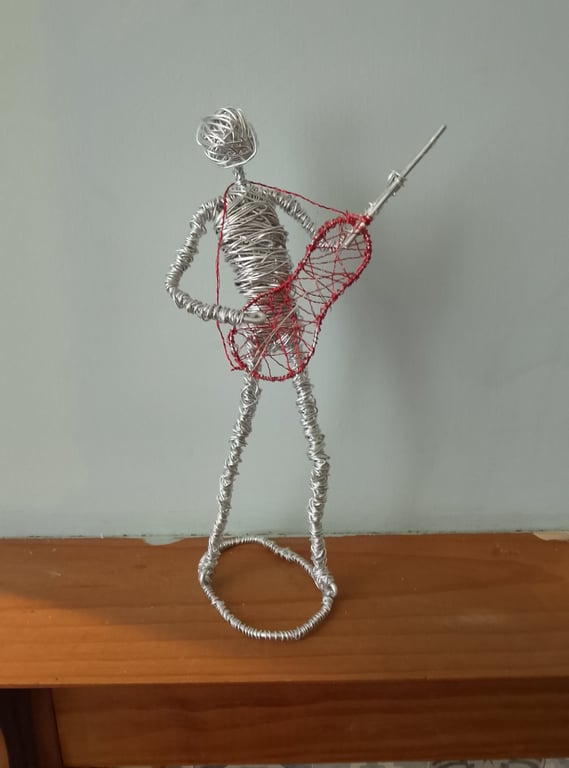 Guitar man wire art sculpture 
