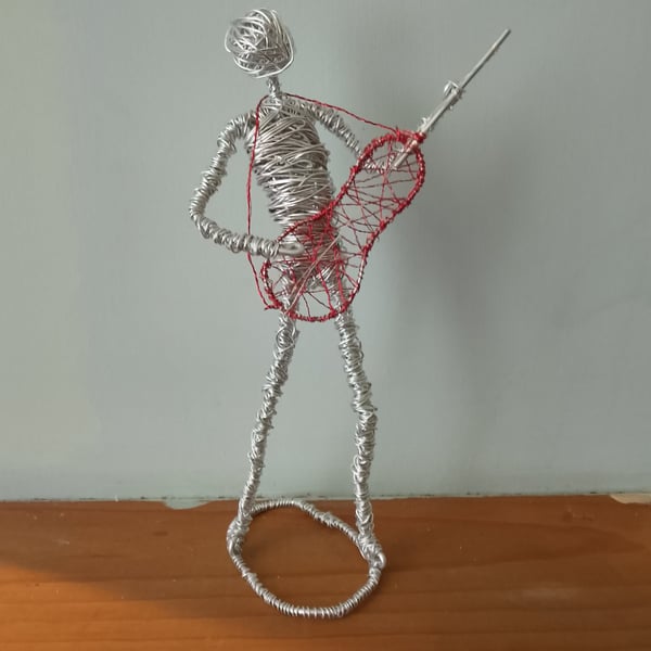 Guitar man wire art sculpture 