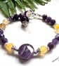Designer Amethyst & Rutilated Quartz Bracelet  - Image 1