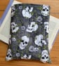 Skulls And Ivy Print Quilted Fabric Book Sleeve - Hardback Size - Image 2