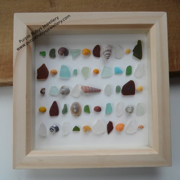 Colours of Helford Passage Sea Glass & Shell Picture P129
