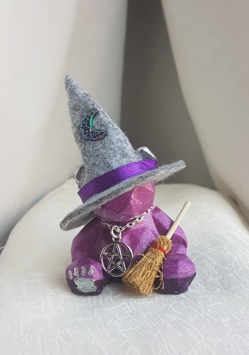Gorgeous Potions and Pentacles Witch Bear With Broomstick.