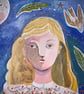 I see the moon original watercolour painting - Image 2