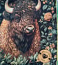 Handmade Quilted Bison Gift Pouch – Padded Drawstring Bag - Image 4