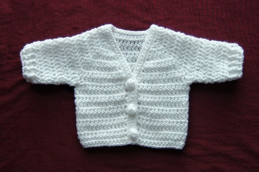 SALE....1st size crochet baby cardigan ( ref f 568)