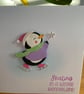 Modern Skating Penguin Christmas Card - Image 3