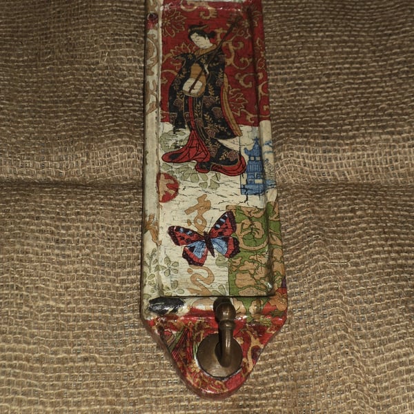 Decorated Wall Hook Japanese Napkin Decoupage 