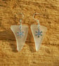 Beach glass earrings with snowflake charms - Image 3
