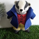Tommy Brock, dotpebblesknits design, Knitted Badger 