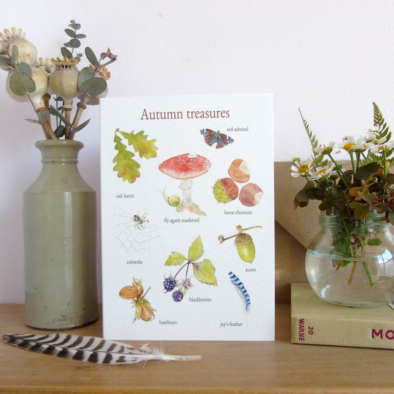 Autumn Treasures Greetings card