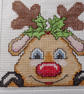 Handmade Reindeer Christmas Card, Hand Stitched Cross Stitch Holiday Card - Image 3