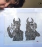 Takes One to Know One - Devils - Ltd. Ed. Large Lino Print - Image 3