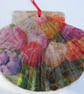 Decoupaged tulip flat scallop shell wall decoration - Image 3