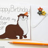 Funny Otter Birthday Card, Birthday Card For A Husband, Wife, Partner