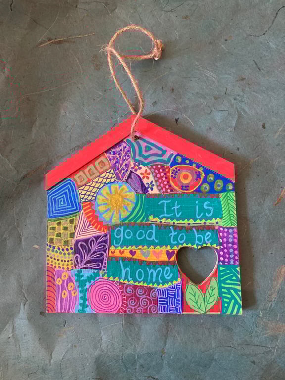 It is good to be home up cycled hanging decoration 