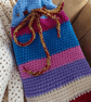 Random Stripes Hot Water Bottle Cover, Crocheted Cosy Holder, Drawstring Closure - Image 2