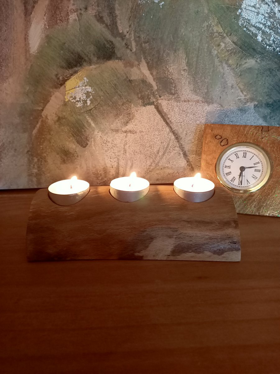 Oak log tealight holder candle holder wooden OTL1