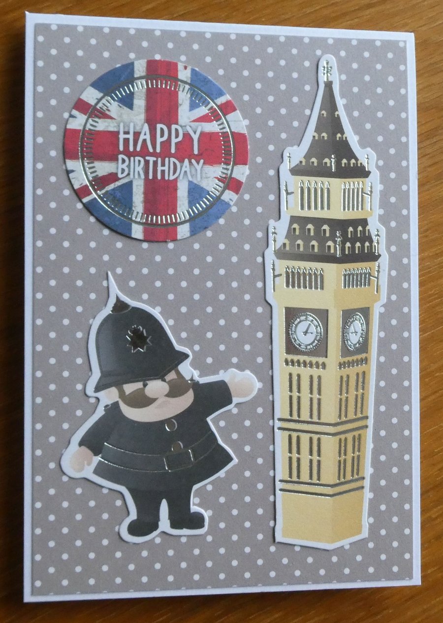 Big Ben & Policeman Birthday Card