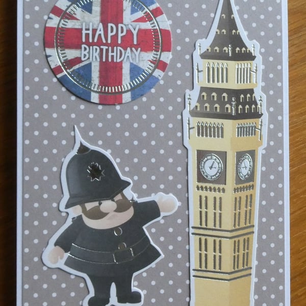 Big Ben & Policeman Birthday Card