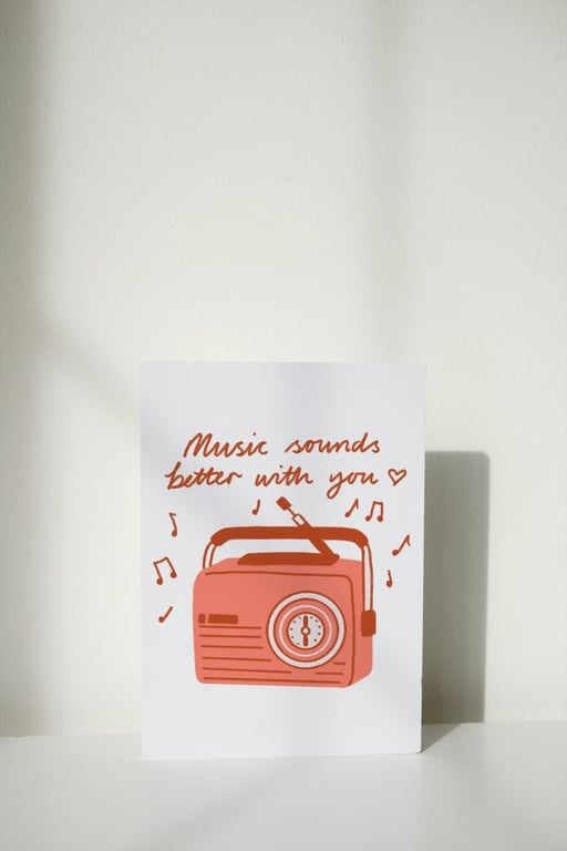 Music Sounds Better With You Romantic Valentine's Anniversary Love Card