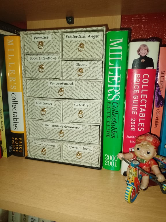 Book art, recycled book, quirky gift, mini set drawers, one of a kind