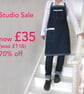 Womens Denim Apron with Zip Pocket & Reverse Denim Detail.