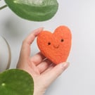Smiling Sweetheart - Needle Felted Handmade Smile Heart Hanging Decoration Car