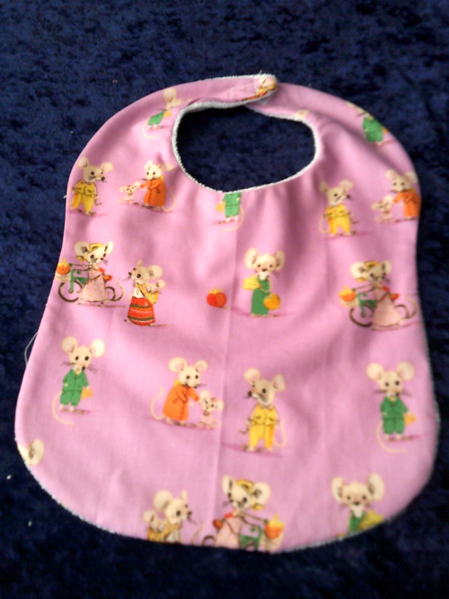 Mice on Pink Babies Bib