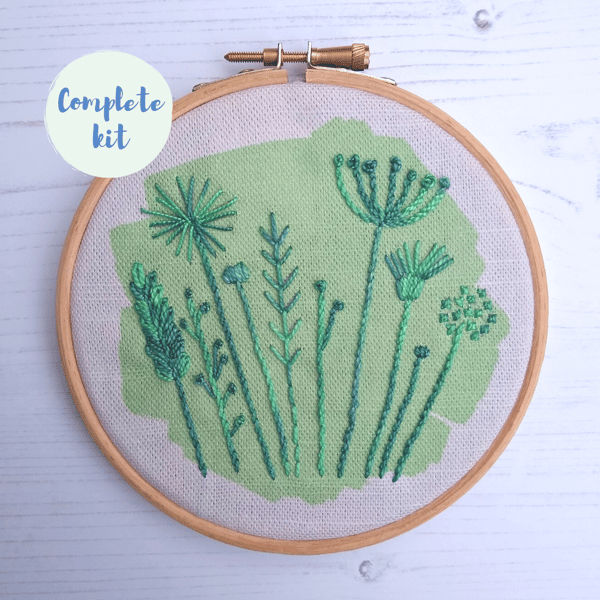 Spring meadow embroidery kit